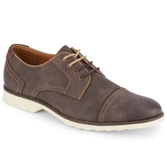 NEW!! Men’s Dockers Murray Lace Up Oxford Shoes Dark Brown Size 8.5M - Picture 1 of 6